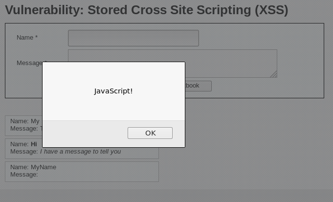 vulnerability stored cross site scripting xss dvwa